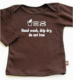 Washing instructions long sleeve toddler / infant t-shirt - chocolate brown