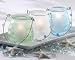 Sea Glass Luminary with Beaded Handle (Set of 3)