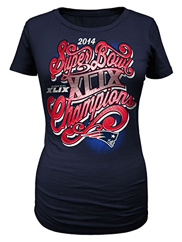 NFL Women's 2015 Super Bowl Champion New England Patriots Short Sleeve Scoop Neck