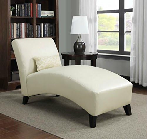 Contemporary Chaise Lounge Chair - This Polyester Upholstered Lounger Is Perfect for Your Home or Office -Put This Accent Sofa Furniture in the Bedroom or Living Room - Decor -1 Year Warranty! (Cream)