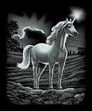 Mammut A30SF1/F - Kratzbild Mini Silber mit Rahmen - Einhorn, 10.5 x 14.4 cm