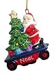 Santa Claus in Colorful Train "Noel" Christmas Ornament