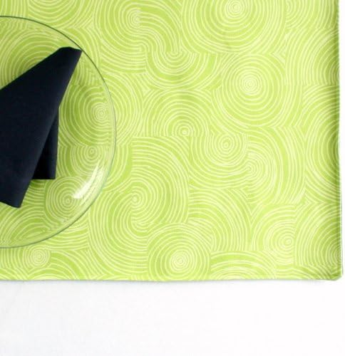 Island Picnic Organic Cotton Placemat - Lime Green Swirl/Navy Blue Reversible