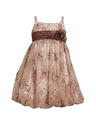 Girls Polyester/Satin Bubble Dress Applique Sequined  Dress