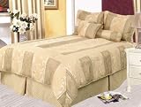 Review KingLinen  / 7Pcs Beige Joyce Jacquard Comforter Bed in a Bag Queen