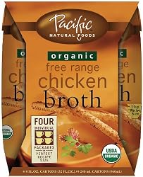 Pacific Natural Foods Organic Free Range Chicken Broth, 8-Ounce Pouches (Pack of 24)