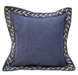 Park B. Smith Denim Ivy Embroidered 18 by 18-inch Decorative Pillow