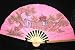Vietnamese Silk Hand Fans - Temple of Literature/Pink - FB150