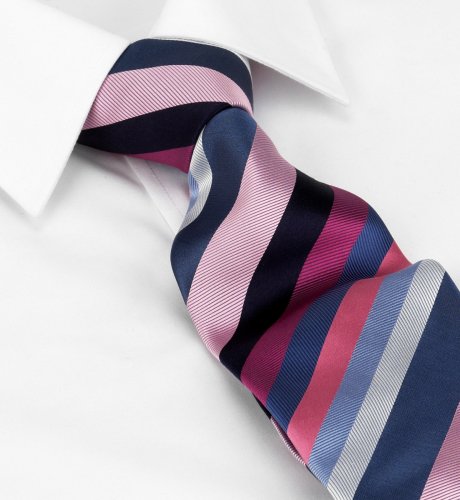 Big & Tall Woven Silk Multi-Stripe Tie