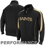 NFL Men's New Orleans Saints Tailgate Time Track Adult Long Sleeve Full Zip Track Jacket (Black/Harvest Gold, X-Large)
