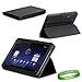 Black Motorola Xoom Tablet Leather Case with Stand for all Models ( Xoom Wifi , Verizon Wireless , Google Android 3.0 Honeycomb , 10.1 inch tablet ) + Vangoddy Live * Laugh * Love Wrist Band!!!