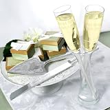 Cathy Toasting Champagne Flutes in a Vase & Cake Server Set