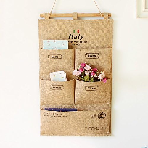 Flower Pattern Spring Style Storage Bag /Wall Pocket / Wall Hold Bag / Household Storage/Back Door Pouch (Plain,23.613.8In)