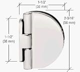 CRL Satin Chrome Half Round Light Duty Frameless Shower Door and Cabinet Hinge - Package
