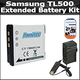 Battery Kit For Samsung TL500 Digital Camera Includes Extended Replacement  ....