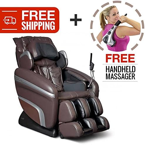 Zero Gravity Shiatsu Reclining Massage Chair. Osaki 7200-H with Computer Body Scan, 6 Massage Types, 5 Pressure Settings and 5 Depth Setting for Fully Customized Pain Relief and Relaxation (Brown)
