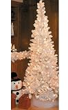 6.5' White Slim Pencil Alaskan Pre-Lit Artificial Christmas Tree - Clear Lights
