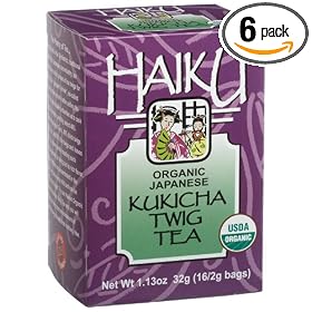 Haiku Japanese Kukicha Twig, 100% Organic, 16-Count Tea Bags (Pack of 6)
