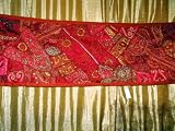 Spectacular Zardozi India Sari Tapestry Wall Hanging Table Runner