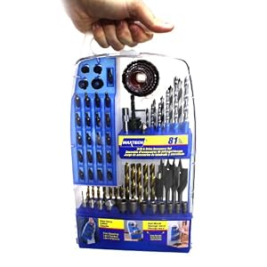 Maxtech HSS74011MX Wall Mountable Drill Accessory Set, 81-pc by Maxtech