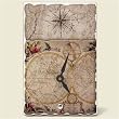 Tile Desk clock~ Old World Map ~Artworks Home Accents~ desk clocks~ code 807