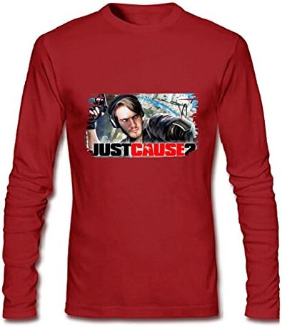 WUJIXIAN Men's maxresdefault just cause long-sleeved T Shirt M Red