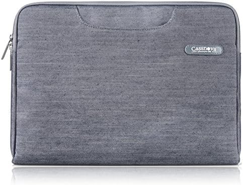 Cassnova 13-13.3 Inch Denim Laptop Sleeve/Case/Bag for MacBook Pro Retina/MacBook Air/Lenovo Yoga/Surface Pro/Acer/Dell/HP/ASUS Chromebook Carrying Case with Built in Handles (Grey)