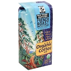 The Organic Coffee Co. French Roast Fair Trade Whole Bean Coffee, 12-Ounce Bags (Pack of 3)
