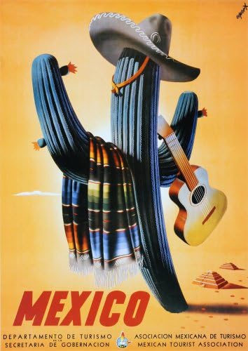 Mexico Senor Cactus. Vintage Advertising Travel Reproduction Print Poster (17 x 24)