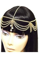 Gold Tone Womens Rhinestone Accent Draped Head Chain Jewelry IHC1030G