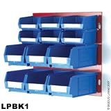 Louvre Panel & Plastic Bin Kit including 12 bins with labels & 1 steel panel