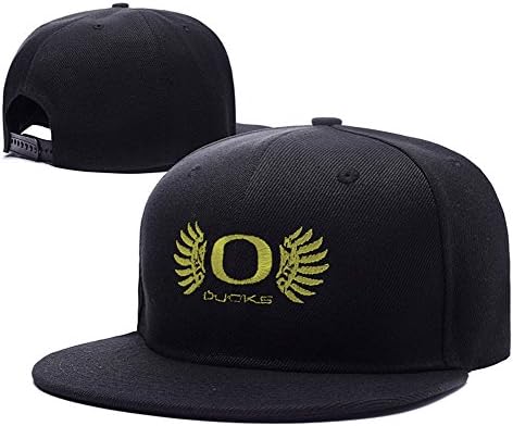 Oregon Ducks Logo Adjustable Snapback Embroidery Hats Caps - Black/Yellow