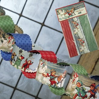 Vintage Christmas Paper Chain Garland Kit