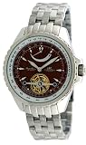 Adee Kaye Men's 35 Jewels Automatic Open Heart Tourbillon Power Reserve Watch Model AK-1097(Brown Face)