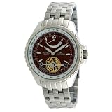 Adee Kaye Mens 35 Jewels Automatic Open Heart Tourbillon Power Reserve Watch Model AK-1097(Brown... by Adee Kaye