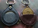 AA Medallion KeyChain Holder-Leather Teardrop
