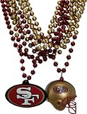NFL San Francisco 49ers Team Medallion, Mini-Helmet and Mardi-Gras Bead Set