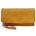 b.m.c BMC Womens PU Leather Triple Compartment Zipper Tassel Fashion Clutch Handbag