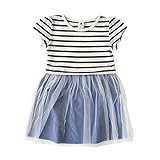 CORVa 女の子 子供服 ワンピース・ワンピ 半袖 チュールワンピース 80cm-130cm 兄妹 姉妹 おそろい (110cm, アイボリー)