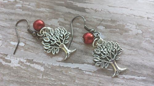 Beaded Apple Tree Of Life Earrings