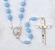 Baptismal Rosary - Baptismal - 3mm Blue Beads - 15" Chain - MADE IN ITALY - Gift Box Included