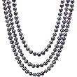 HinsonGayle DIVA Collection Handpicked 9-11mm Ultra-Luster Peacock Black Circl&eacute; Baroque Cultured Pearl Rope Necklace (65 Inches)