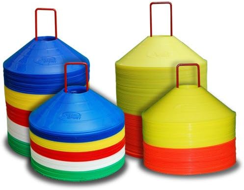 World Sport Disc Cone Sets (50 or 100 Multi Color / 50 or 100 Half Orange Half Yellow)