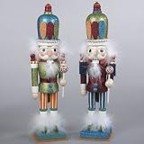 Set of 2 Hollywood Wooden Candy Kingdom Christmas Nutcrackers 15 