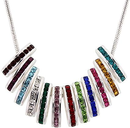 Personalized Crystal Birthstone Wheels Necklace
