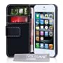 Funda iPhone 5 Carcasa PU Cuero Cartera Caso Negro de Yousave Accessories�