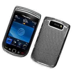 BlackBerry Torch 9800 (AT&T) Snap On Protector Hard Case "Carbon Fiber Check" Design