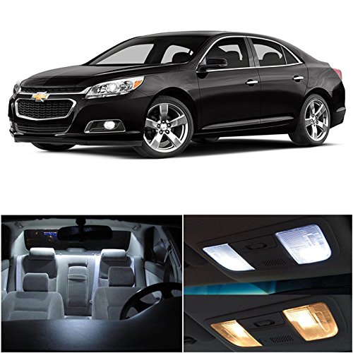 LEDpartsNow Chevy Malibu 2013-2014 Xenon White Premium LED Interior Lights Package Kit (5 Pieces)