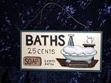 BATH SPA and VANITY WOODEN HISTORICAL WESTERN INN & BATH HOUSE HOTEL SIGN NOVELTY WALL DECOR ART PLAQUE