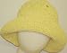 Hand Crocheted Yellow Bright Yellow Rayon Cotton Gimp Floppy Hat